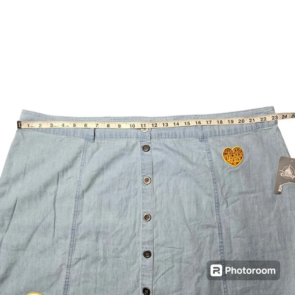 Disney Mickey & Minnie Button Front Blue Skirt - Picture 4 of 7